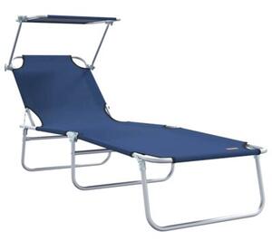 Leżak 2 szt. niebieski 58 x 188 x 77cm poliester