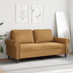 Sofa 2-osobowa, brÄ zowa, 140 cm, tapicerowana aksamitem