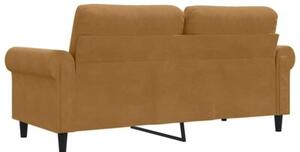 Sofa 2-osobowa, brÄ zowa, 140 cm, tapicerowana aksamitem