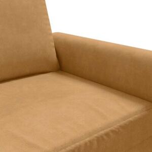 Sofa 2-osobowa, brÄ zowa, 140 cm, tapicerowana aksamitem