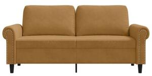 Sofa 2-osobowa, brÄ zowa, 140 cm, tapicerowana aksamitem