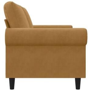 Sofa 2-osobowa, brÄ zowa, 140 cm, tapicerowana aksamitem
