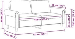 Sofa 2-osobowa, brÄ zowa, 140 cm, tapicerowana aksamitem