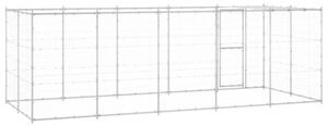 Kojec dla psa, z zadaszeniem, stal galwanizowana, 12,1 m²