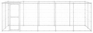 Kojec dla psa, z zadaszeniem, stal galwanizowana, 12,1 m²