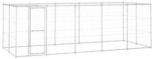 Kojec dla psa, z zadaszeniem, stal galwanizowana, 12,1 m²