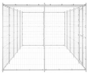 Kojec dla psa, z zadaszeniem, stal galwanizowana, 12,1 m²