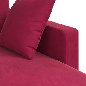 Nowoczesna sofa aksamitna w kolorze czerwonego wina z metalowÄ ramÄ