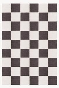 Ręcznie tkany dywan z wełny z krótkim włosiem Chess Flatweave