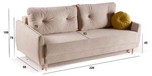 EMWOmeble Sofa z funkcją spania ANES | Beżowy