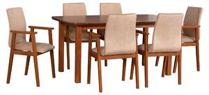 MebleMWM Zestaw 6 krzeseł drewnianych FOTEL 1 + stół WENUS 2S | Kolor do wyboru