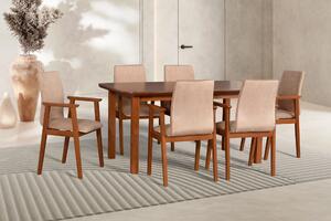 MebleMWM Zestaw 6 krzeseł drewnianych FOTEL 1 + stół WENUS 2S | Kolor do wyboru