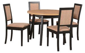 MebleMWM Zestaw 4 krzesła drewniane ROMA 13 + stół OSLO 3L | Kolor do wyboru