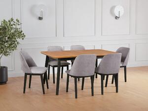 MebleMWM Zestaw 6 krzeseł drewnianych MONTI 1 + stół OSLO 8 | Kolor do wyboru