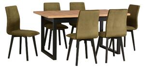 MebleMWM Zestaw 6 krzeseł drewnianych LUNA 2 + stół IKON 3L | Kolor do wyboru