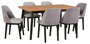 MebleMWM Zestaw 6 krzeseł drewnianych MONTI 1 + stół OSLO 8 | Kolor do wyboru