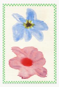 Plakat Flower with Checks 01