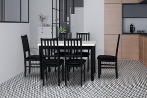 MebleMWM Zestaw stół i 6 krzeseł drewnianych MAX 5 P + NILO 7