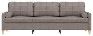 Sofa 3-osobowa z poduszkami, taupe, 210 cm, obita tkaninÄ