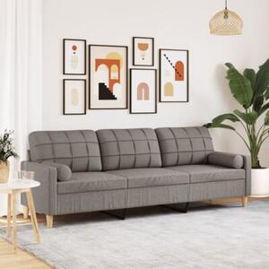 Sofa 3-osobowa z poduszkami, taupe, 210 cm, obita tkaninÄ