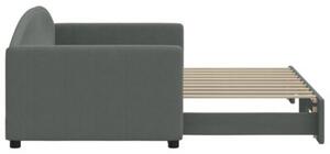 Sofa rozsuwana, ciemnoszara, 90x190 cm, tkanina