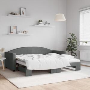 Sofa rozsuwana, ciemnoszara, 90x190 cm, tkanina