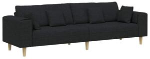 Nowoczesna sofa 4-osobowa z oddychajÄ cej tkaniny w kolorze czarnym