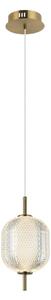 CORADO lampa wisząca złota klosz przezroczysty LED 8W 3000K PND-81438-1A-GD