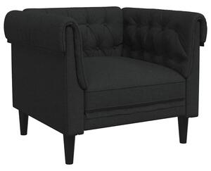 Fotel chesterfield, czarny, obity tkaninÄ