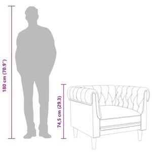 Fotel chesterfield, kolor taupe, obity tkaninÄ