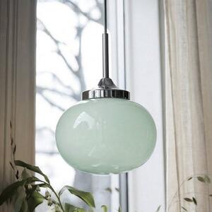 PR Home Lampa wisząca Elsy, jasnozielona/chromowana, Ø 18 cm, szkło, wtyczka Elsy, zielony, salon / jadalnia, metal, skandynawski