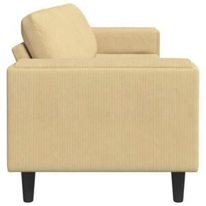 Nowoczesna sofa w ksztaÅcie u z sztruksowym obiciem, szary zielony, 4-osobowa