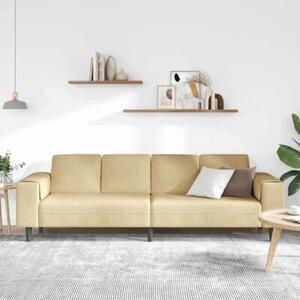 Nowoczesna sofa w ksztaÅcie u z sztruksowym obiciem, szary zielony, 4-osobowa