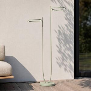 Lampa stojąca zewnętrzna LED Lucande Sylvara, zielona, CCT, 2-punktowa Sylvara Lucande, możliwość ściemniania, zielony, metal, design