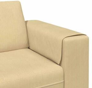 Nowoczesna sofa w ksztaÅcie u z sztruksowym obiciem, szary zielony, 4-osobowa