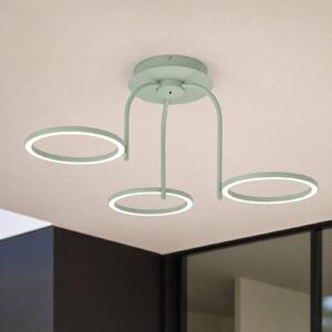 Zewnętrzna lampa sufitowa zewnętrzna LED Lucande Sylvara, zielona, CCT, Sylvara Lucande, możliwość ściemniania, zielony, metal, design