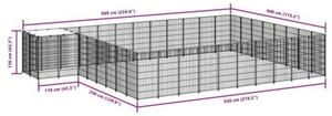 Kojec dla psa, czarny, 25,41 m², stalowy