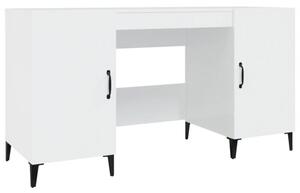 Biurko biaÅe z poÅyskiem, 140x50x75 cm, materiaÅ drewnopochodny