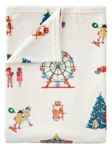 Biały koc dziecięcy z mikropluszu 150x200 cm Christmas Fairground – Belle & Boo
