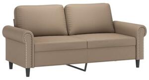 Sofa 2-osobowa z poduszkami, cappuccino, 140 cm, sztuczna skÃ³ra