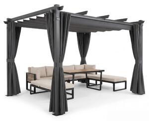 MebleMWM Aluminiowa pergola ogrodowa | 3x4m | Zadaszenie tarasu | Szary