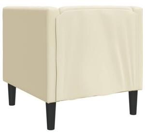 Fotel chesterfield, kremowy, tapicerowany sztucznÄ skÃ³rÄ