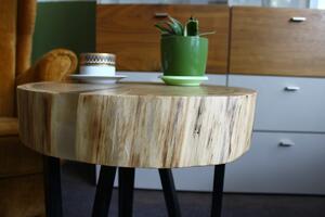 Stolik kawowy z grubego dębu i żywicy epoksydowej 52 × 43,5 cm
