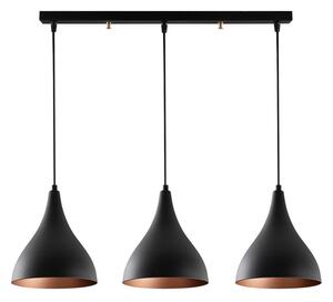 Czarna lampa wisząca z metalowym kloszem Sağlam – Opviq lights