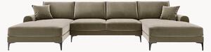 Panoramiczna sofa narożna o wyglądzie aksamitu Madara (6-osobowa)