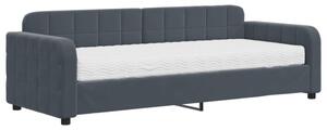 Sofa z materacem do spania, ciemnoszara, 80x200 cm, aksamit