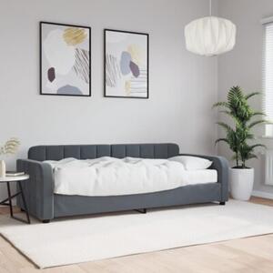 Sofa z materacem do spania, ciemnoszara, 80x200 cm, aksamit