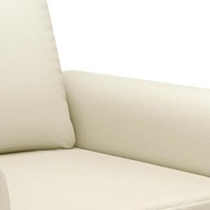 Sofa 2-osobowa z poduszkami, kremowa, sztuczna skÃ³ra