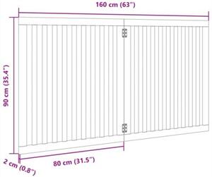 Składana bramka zabezpieczająca dla psa, 2 panele, biała, 160cm