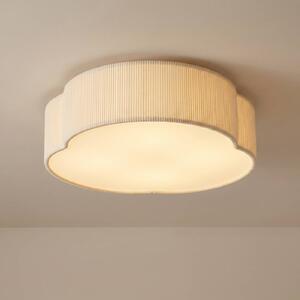 Lampa sufitowa Winona Lindby, możliwość ściemniania, kremowy / amber, salon / jadalnia, tkanina / materiał / jedwab